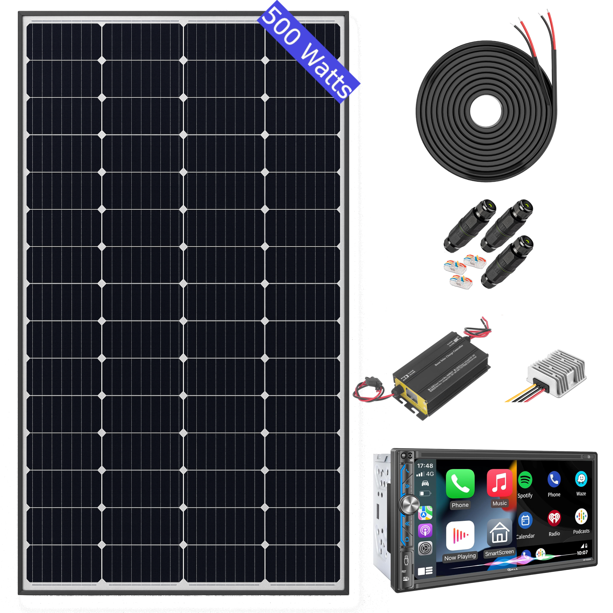 500 Watt Solar Panel Golf Cart Roof Kit
