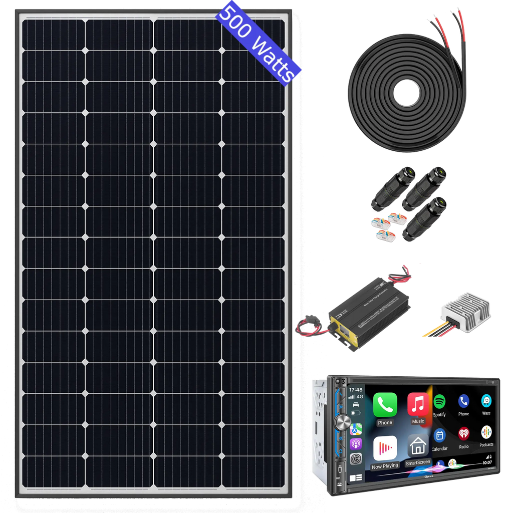 500 Watt Solar Panel Golf Cart Roof Kit