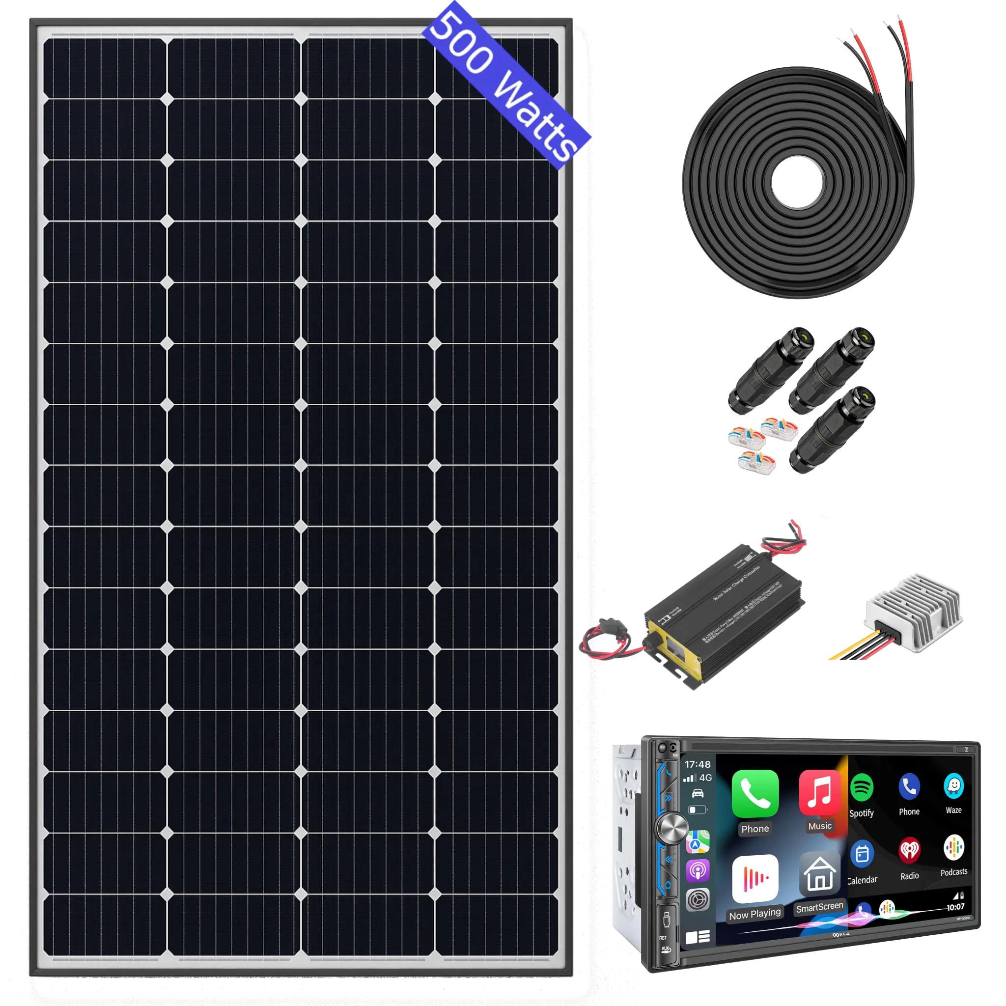 500 Watt Solar Panel Golf Cart Roof Kit